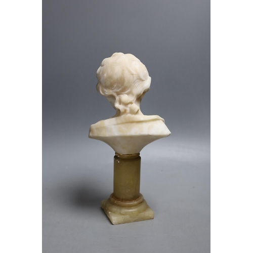 360 - A late 19th / early 20th century French alabaster bust, 26cm