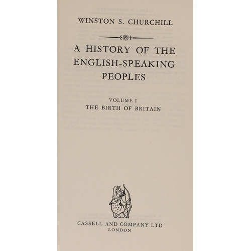 373 - ° ° Churchill, Winston Spencer - A History of the English-Speaking Peoples, 1st edition, 4 vols, red... 