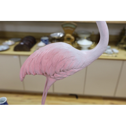 414 - A composite model of a flamingo, 93cm tall