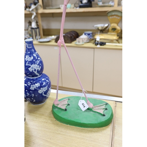 414 - A composite model of a flamingo, 93cm tall