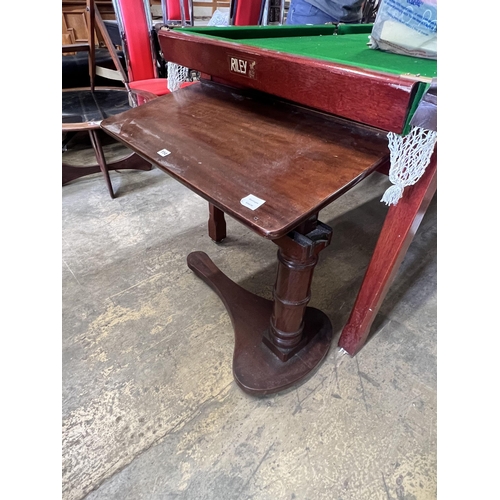 43 - A Victorian mahogany adjustable invalid's table, width 76cm depth 39cm