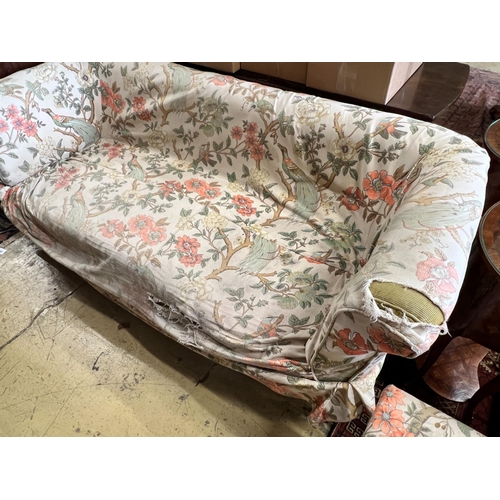 61 - A late Victorian Chesterfield settee, length 180cm, depth 80cm, height 76cm