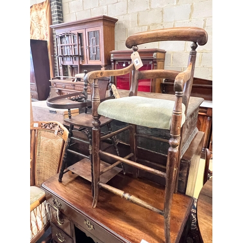 70 - A Victorian beech child's high chair and a later metamorphic child's chair