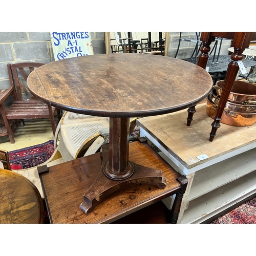 79 - A Victorian mahogany two tier table (cut down buffet), width 76cm, depth 50cm, height 77cm together ... 