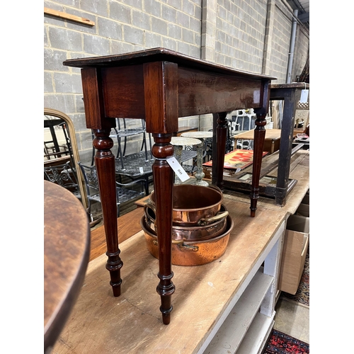 80 - A Victorian mahogany console table, width 100cm, depth 32cm, height 77cm