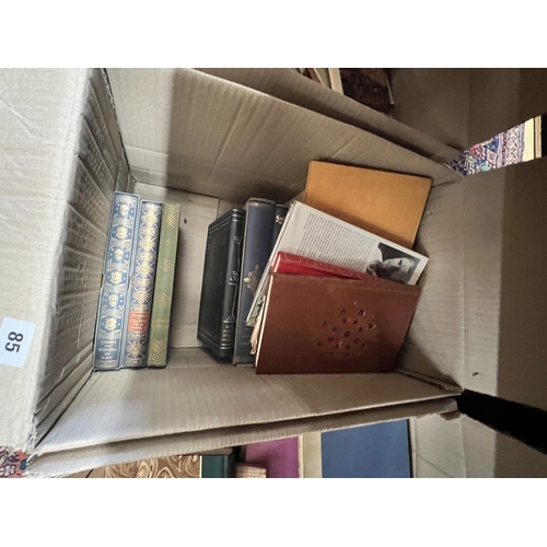 85 - ° ° Six boxes of assorted books, reference, local history, etc.