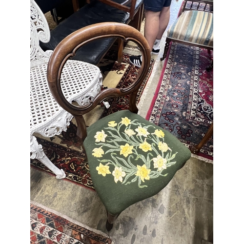 91 - A George III Provincial elm elbow chair, a Victorian nursing chair, and a dining chair