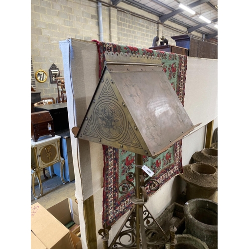 1002 - A Victorian brass ecclesiastical lectern by Pratt & Son, London with presentation inscription dated ... 