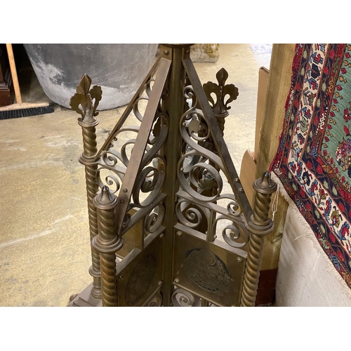 1002 - A Victorian brass ecclesiastical lectern by Pratt & Son, London with presentation inscription dated ... 