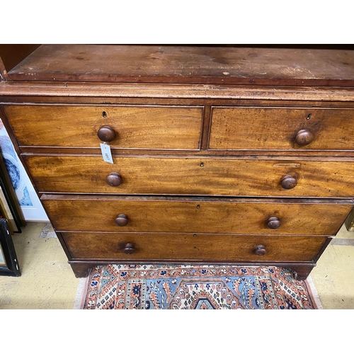 1017 - A Victorian mahogany linen press, length 122cm, depth 60cm, height 210cm