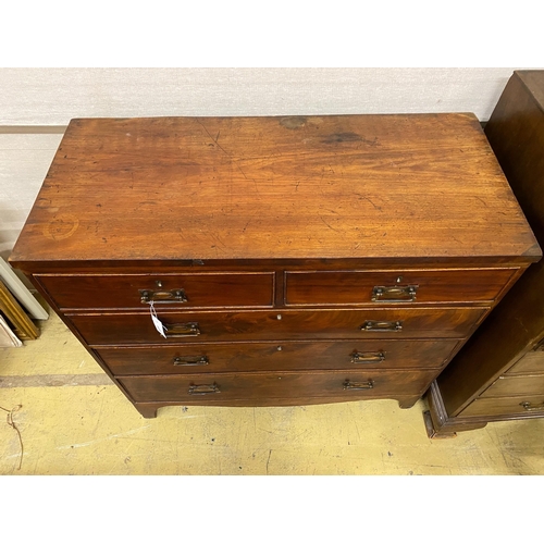 1020 - A George IV mahogany chest of drawers with later handles, width 103cm, depth 46cm, height 97cm... 