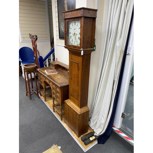 1138 - An early 19th century eight day longcase clock with painted dial, height 185cm