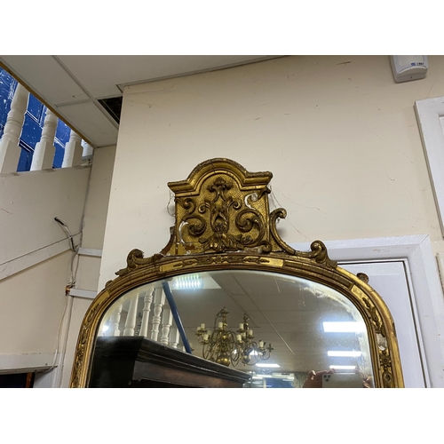 1150 - A large 19th century giltwood and gesso pier glass, width 69cm, height 227cm