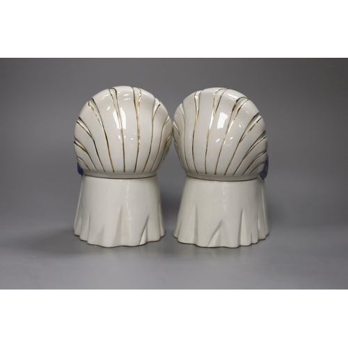 1255 - A pair of Robj Art Deco figural bonbonnieres, 17cm