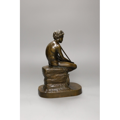 1265 - An early 20th century bronze figure of a fisherboy, 25cm