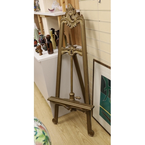 1275 - A giltwood easel, 150cm