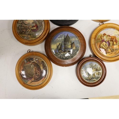 1283 - A selection of ten various Victorian pot lids