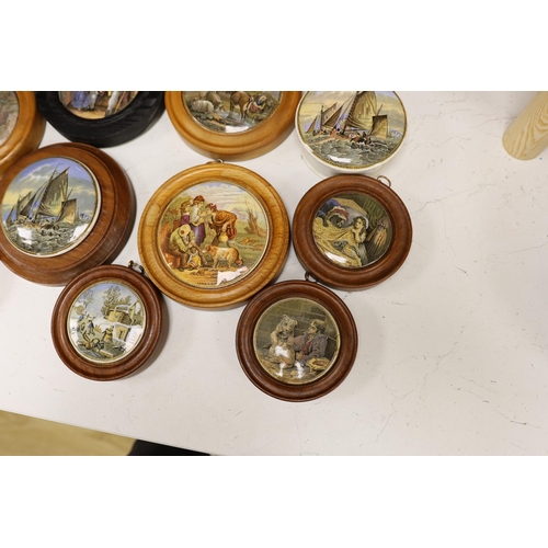 1283 - A selection of ten various Victorian pot lids