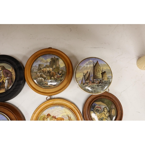 1283 - A selection of ten various Victorian pot lids