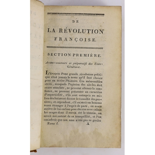 1342 - ° ° Necker, Jacques - De La Revolution Francaise. nouvelle edition, revue et corrigée, 4 vols (in 2)... 