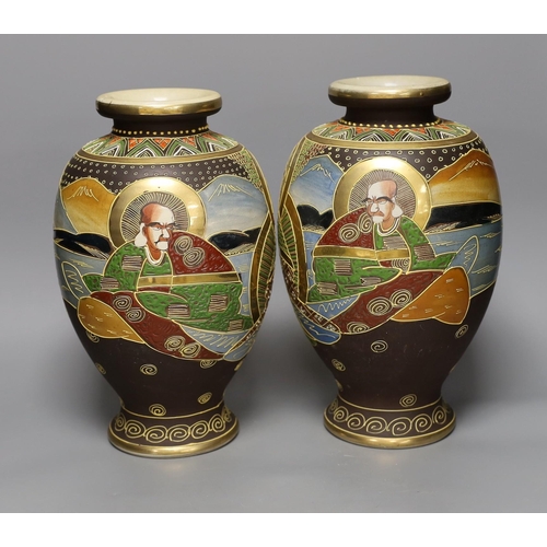 1367 - A pair of Satsuma vases, 31cm tall