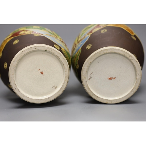 1367 - A pair of Satsuma vases, 31cm tall