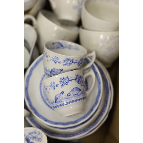 1378 - A blue and white part tea set