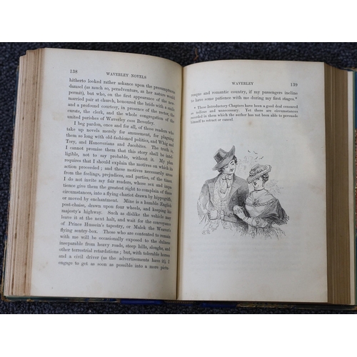 1385 - ° ° Scott, Sir Walter - The Waverley Novels, 48 vols, 8vo, half calf with marbled boards, A & C. Bla... 