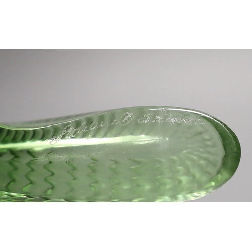 1418 - A Lalique green glass salamander, 18cm long