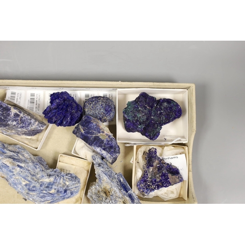 1419 - An Azurite with malachite specimen and seven other minerals (8)