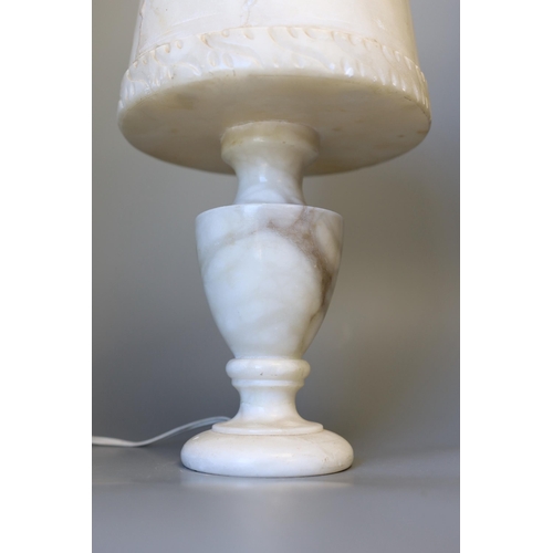 1469 - A turned alabaster lamp (a.f.)