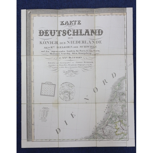 1473 - Stieler, Adolf - Germany, an incomplete set of 20 (of 25) engraved linen backed folding maps, colour... 