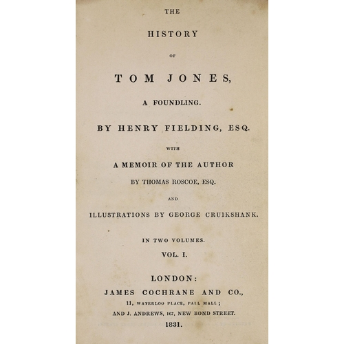 1482 - ° ° Fielding, Henry - The History of Tom Jones.2 vols, 8vo, half calf, with portrait, after Hogarth... 