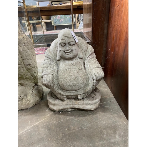 1004 - A reconstituted stone seated buddha garden ornament, height 50cm