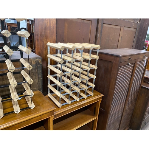 1011 - Three modern wine racks, largest 36 bottle capacity, height 60cm