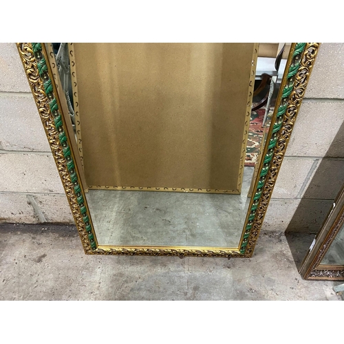 1066 - Two rectangular gilt frame wall mirrors, larger height 189cm