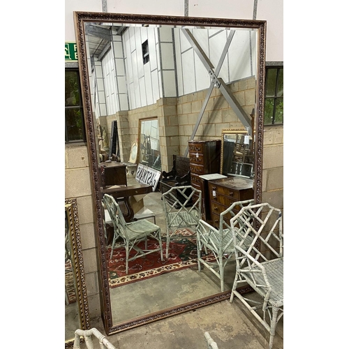 1068 - A large rectangular Victorian style gilt frame wall mirror, length 150cm, height 244cm