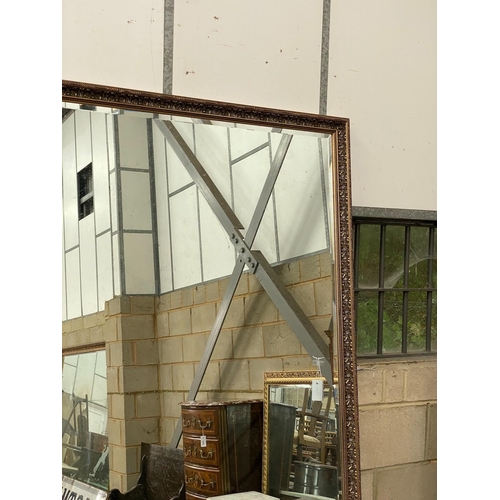 1068 - A large rectangular Victorian style gilt frame wall mirror, length 150cm, height 244cm