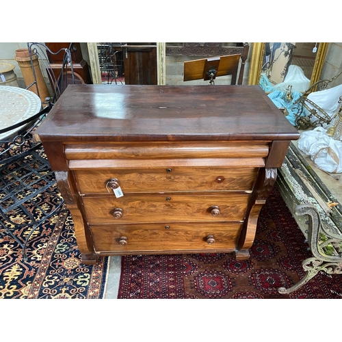 1084 - A Victorian mahogany Scottish chest, width 108cm, depth 53cm, height 97cm