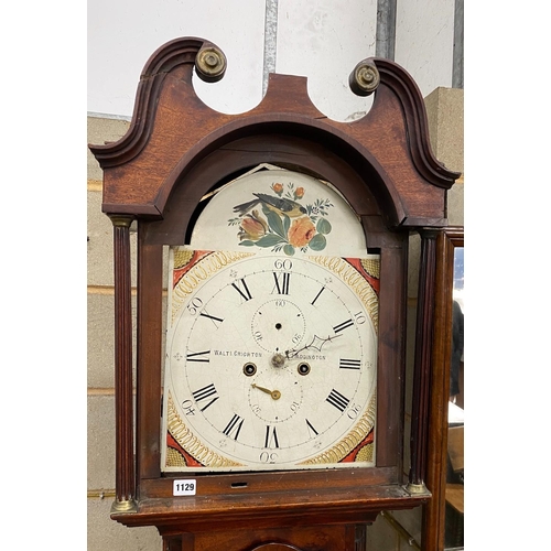 1129 - An early 19th century Scottish oak eight day longcase clock marked Walter Crighton, Haddington, with... 