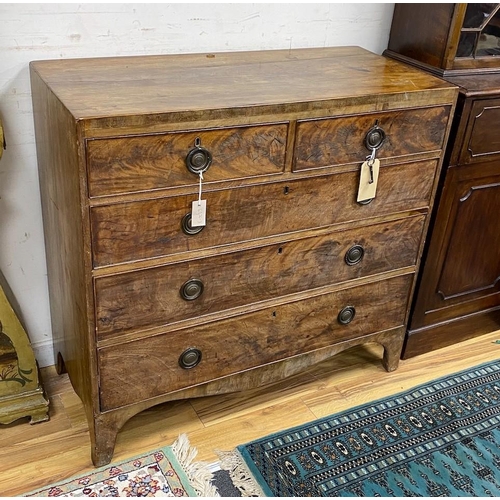 1144 - A Regency mahogany chest of drawers, width 106cm, depth 49cm, height 100cm