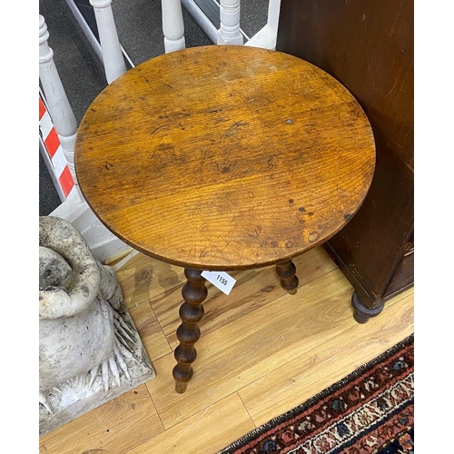 1155 - A Victorian oak 'gypsy' table, diameter 62cm, height 65cm