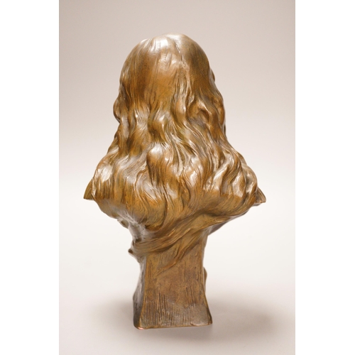 1263 - Paul Eugene Mengin (1853-1937), a bronze bust of a lady, 26cm