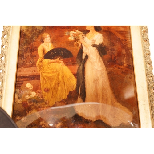 1286 - A 19th century gilt framed reverse painting on glass, 26x18cm