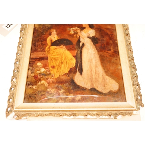 1286 - A 19th century gilt framed reverse painting on glass, 26x18cm