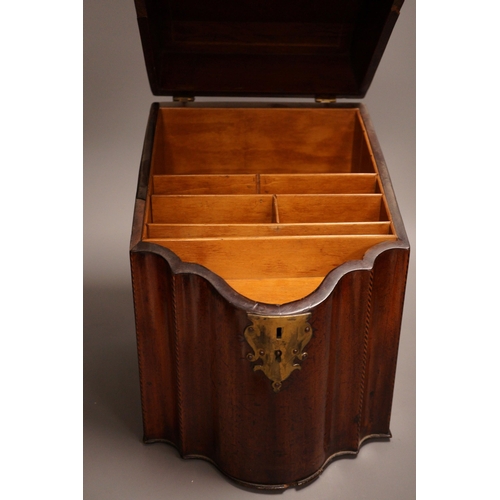 1297 - A George III mahogany knife box (converted), 35cm