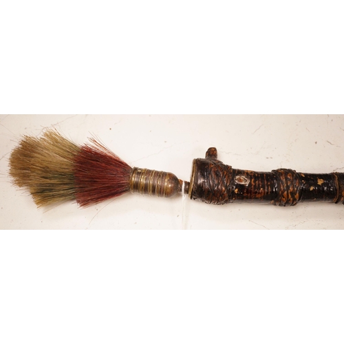 1314 - A ceremonial sword stick with removable brush end,