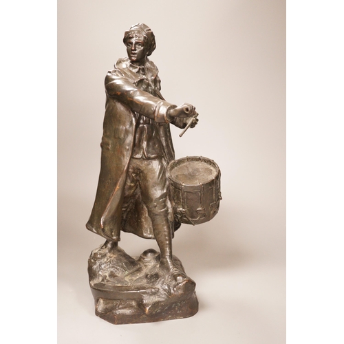 1324 - Alfred Frank Hardiman (1891-1949) bronze of a drummer, signed, 39.5 cm high