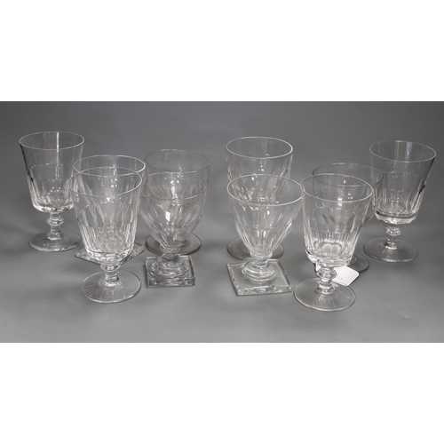 1326 - Group of ten 19th century wine glasses and rummers