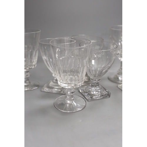 1326 - Group of ten 19th century wine glasses and rummers